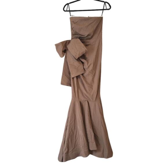 Michael Costello x REVOLVE Anyssa Gown in Mocha Brown Size Small - Picture 2 of 4